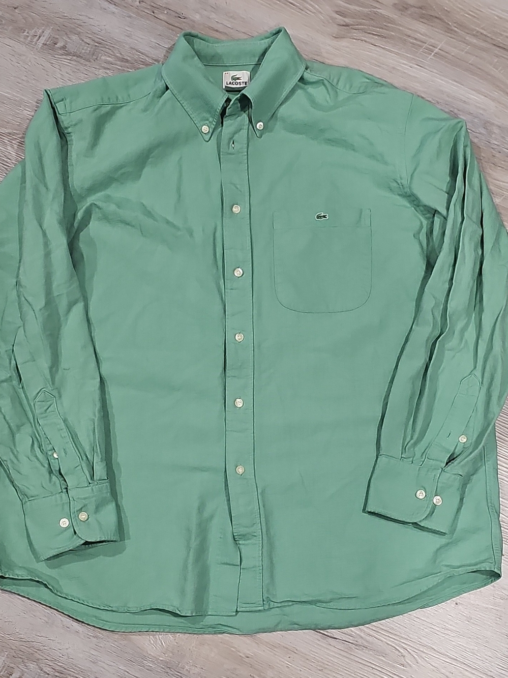 Lacoste Long-Sleeve Button-Down Oxford Shirt Green Size 44